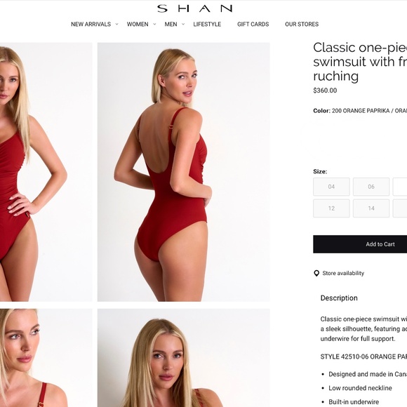 SHAN Red Ruched One Piece Underwire Swimsuit New With Tags - Picture 9 of 11